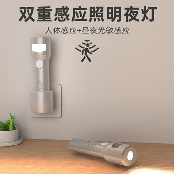 人體感應LED小夜燈 蓄電應急燈 便攜手持電筒補光燈 雙重感應照明燈