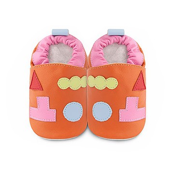 英國 shooshoos - 健康無毒真皮手工鞋/學步鞋/嬰兒鞋/室內鞋/室內保暖鞋-幾何積木 (XL (鞋內14cm))