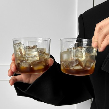 日式水晶玻璃杯雞尾酒杯冰美式拿鐵咖啡杯調酒杯威士忌杯古典水杯