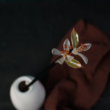 原創設計文藝陶瓷發簪古風高級感盤發漢服頭飾琉璃日常木簪新中式 z803