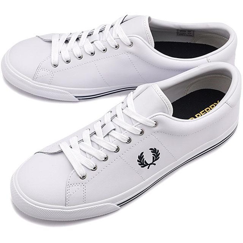 フレッドペリー FRED PERRY アンダースピン レザー スニーカー B9200-183 SS22 UNDERSPIN LEATHER メンズ  WHITE 白 ホワイト系 | LINEブランドカタログ