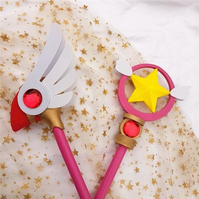 Amazon.co.jp: カードキャプターさくら 木之本 桜 きのもと さくら 杖 封印の杖 星の杖 道具 コスプレグッズ (星の杖) : ホビー