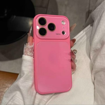 【秒變17Pro】矽膠玻璃大視窗 磨砂仿原背板 防摔殼用於iPhone17 i16 手機殼i15 i14 i13 i12
