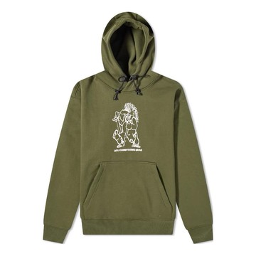 Men's Nike ACG Troll Popover Pattern Printing Hooded Long Sleeves Olive Green