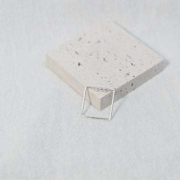 幾何方形925純銀戒指 | 尾戒 | 滾滾方戒