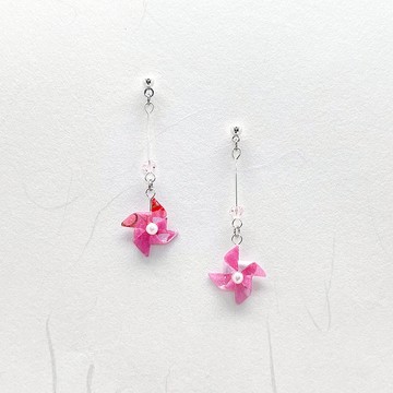 Chearrings | Origami 日本和紙 手工摺紙 風車耳環 | 款式W002