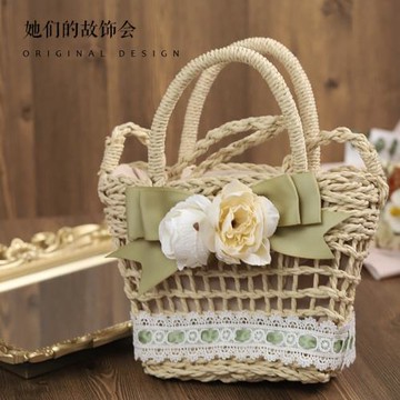 草編包包女夏手提原創設計lolita編織2022新款洛麗塔海邊度假包