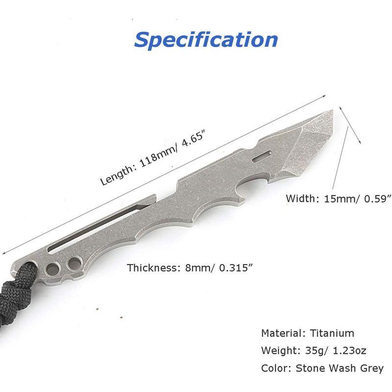 Hamans チタン こじ棒 EDC マルチツール 栓抜きボックスオープナークリップ機能付き グレー