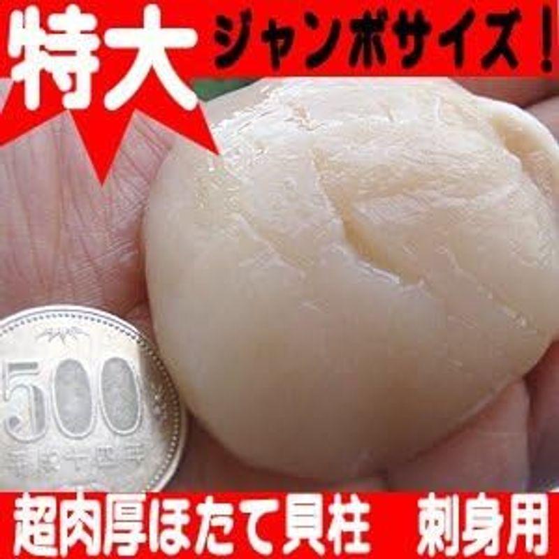 特大ジャンボサイズ 超肉厚 ほたて貝柱 刺身用 500g (大玉 L?2Lサイズ 10-15個) 北海道産帆立 肉厚ジューシーホタテ