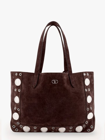 Suede shoulder bag with maxi metal studs - VALENTINO GARAVANI - gender_Woman