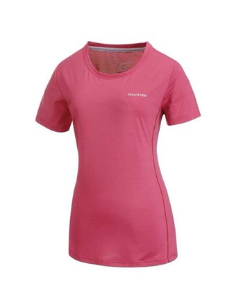 【【蘋果戶外】】山林 31P68 34 深桃紅 女 膠原蛋白圓領排汗衣 抗UV 短袖上衣 圓T消臭抗靜電快乾 春夏 Mountneer