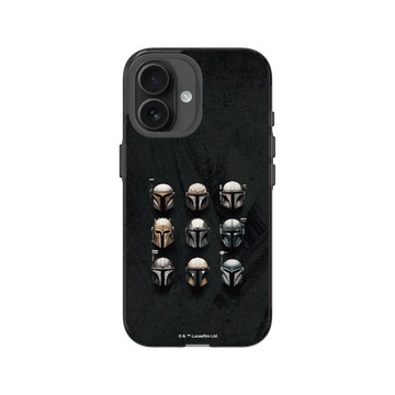iPhone 16 Clear (相機按鈕) 酷墨灰 - Star Wars - The Mandalorian - 曼達洛人頭盔