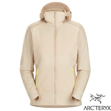 【ARCTERYX 始祖鳥】女 Atom 輕量抗水耐磨纖維連帽保暖外套(230g)X000007037-30788 柳條褐/音速綠