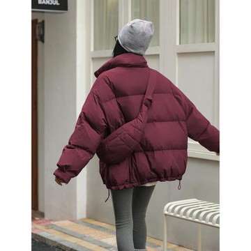 安可拉紅韓版學院風羽絨服女2025冬季新款小個子寬松保暖短款外套