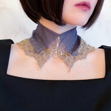 引導月光的女王項鍊 / 寬版蕾絲頸圈 SV715