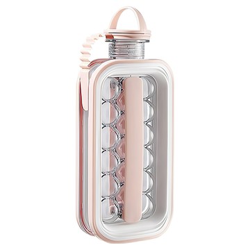 2合1拉開式冰球製冰壺 17格 輕鬆脫冰 食品級ABS材質  粉色  27.3 x 11.4 x 5.8cm  1個