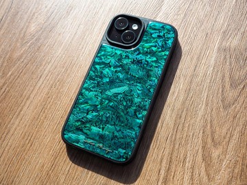 青色 鮑魚貝殼 手工手機殼 適用iPhone16,15,14,13,12,11 Pro Max