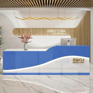 🔥免運🔥亮光吧臺收銀臺店鋪超市服裝店輕奢美容院簡約櫃臺公司前臺接待臺吧臺收銀臺簡約現代公司前臺接待臺