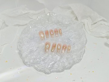 【YUE】月光芭蕾-半貓眼裸粉重工穿戴甲 S碼 芭蕾甲