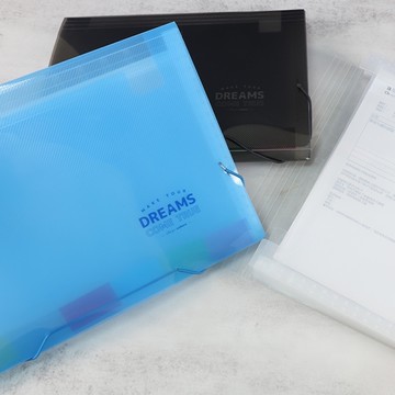 珠友chuyu-culture A4 12層風琴夾(鬆緊帶)-透明/藍/黑