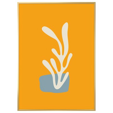 菠蘿選畫所 珊瑚橘掛畫 40 x 30cm 畫框 北歐風 幾何圖案  金色