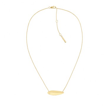 Calvin Klein 凱文克萊 CK Sculpted 橫水滴柔和線條項鍊-金(35000816)