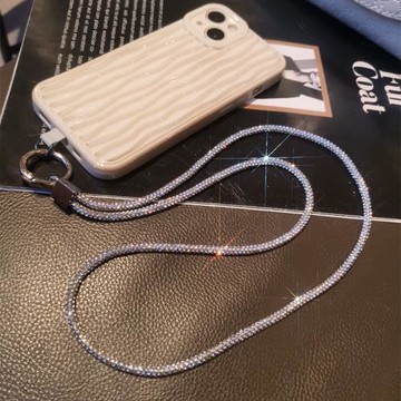 手機掛繩掛脖滿鉆掛鏈高端女款水鉆掛飾時尚掛件長款帶子手機殼夾片吊繩防丟短款ccd相機鏈條2024年新款