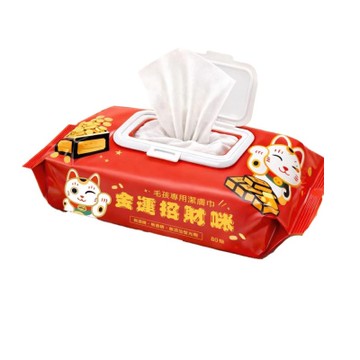 iCat 寵喵樂 -80抽 Lucky Cat 金運招財咪純水濕紙巾 (寵物全身/用品/環境皆可使用)