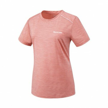 【【蘋果戶外】】山林 51P08 50 粉橘 女 膠原蛋白圓領 短袖上衣 抗UV 吸濕排汗 透氣 快乾 輕量 春夏 Mountneer