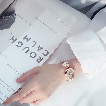 ins時尚韓國創意花朵森女系手表小表盤小巧女士chic風網紅手表女