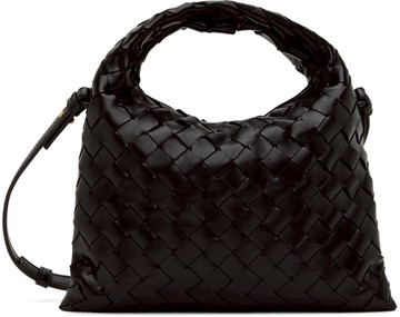 Bottega Veneta 黑色迷你 Hop 斜挎包