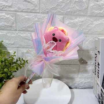 【台灣現貨】玩偶仙女棒發光花束 永生花束 娃娃花束 LOPY(交換禮物 畢業禮物 情人節 生日)