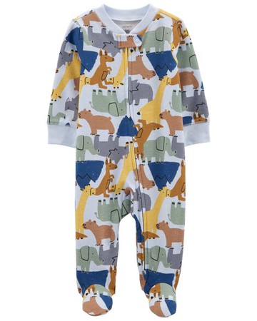 Baby Animal 2-Way Zip Cotton Sleep & Play