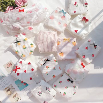 水果系列內褲女蕾絲少女日系可愛學生性感甜美女士純棉檔中腰