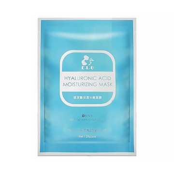 E.L.G 依洛嘉 玻尿酸保濕水嫩面膜 25g/片  10片/盒  含光滑金虎尾果  德國洋甘菊  N.M.F天然保濕因子  1盒