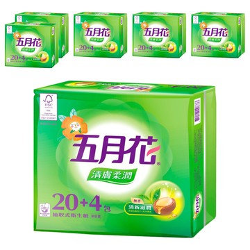 五月花 清膚柔潤 抽取衛生紙  24包  6袋