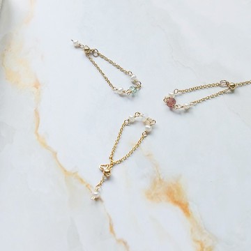 春的耳語 - 14K包金鍊戒 (紅碧璽/蛋白石/綠磷灰石)