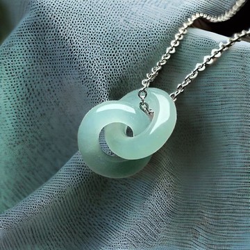 冰藍水翡翠同心圓項鍊 | 天然翡翠A貨 | 送禮