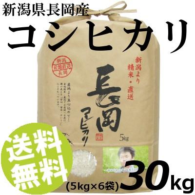 お米 30kg 白米 コシヒカリ 新潟県長岡産 精白米 5kg×6袋 送料無料 贈答品 お取り寄せ