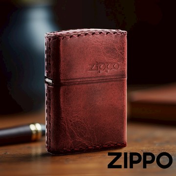 ZIPPO 復古皮革套(紅)防風打火機 皮革 紅色 復古造型 時尚配件 精緻 終身保修 ZA-6-O23
