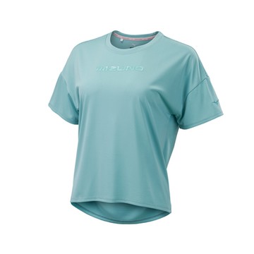 MIZUNO 美津濃 短袖上衣 女款 運動 綠 32TAB70131