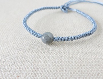 本命年【幸運石】冰烏雞翡翠絲光編織手鍊*AS12*招財、開運