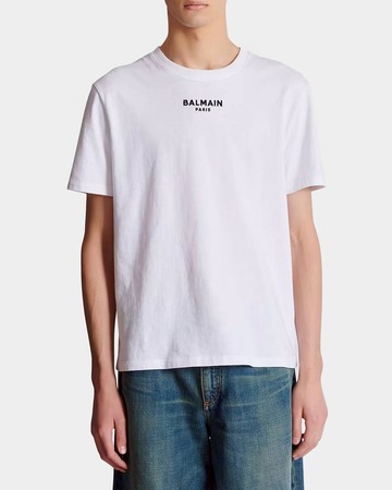 BALMAIN 刺繡 PARIS Logo T-Shirt - 白 / XL