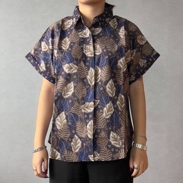 【INBATIC】MIRA - Batik Shirt 上衣 - Blue Leaves 藍葉