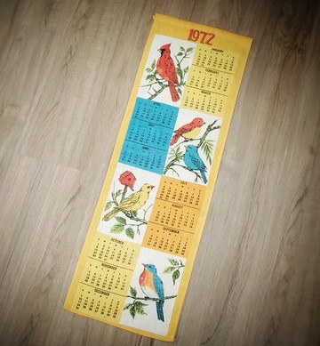 1972 美國早期布面月曆 Kitchen Prayer