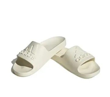 ●摩曼頓adidas_白色休閒拖鞋