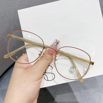 2024年復古方形韓版潮近視女防藍光圓臉顯瘦防輻射平光鏡01076