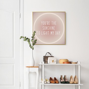 勇氣 -粉色英文字母排印掛畫/邊櫃擺設/臥室佈置/居家佈置