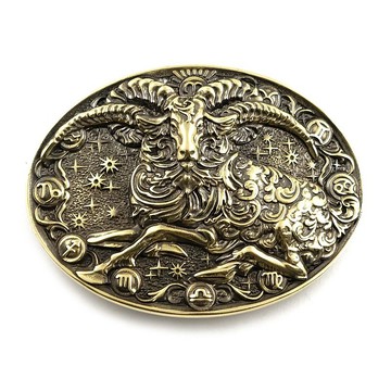 Aries soild 黃銅皮帶扣，占星星座皮帶配件