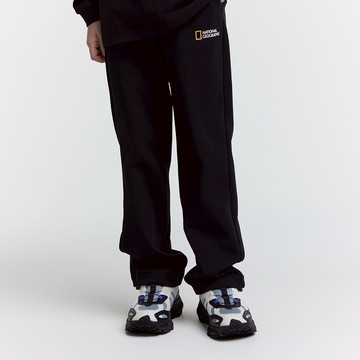 童裝 休閒直筒褲 - 炭黑色